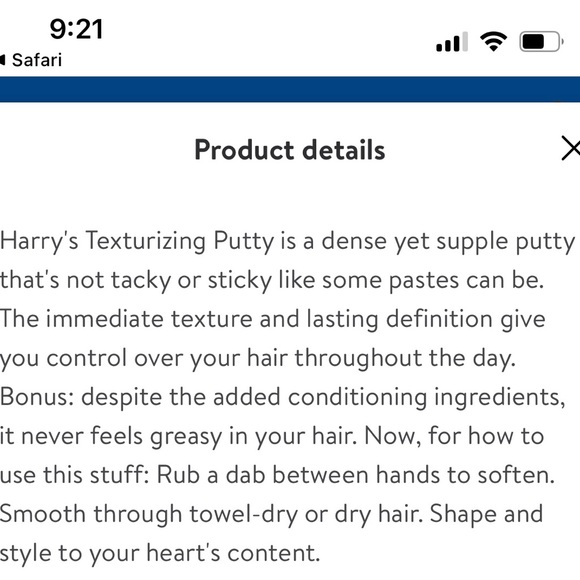Harrys Mens Texturing Putty Hair (or Beard) BRAND NEW - Picture 2 of 6